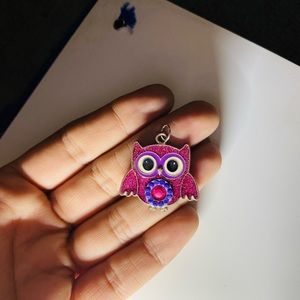 Pink owl charm/pendant